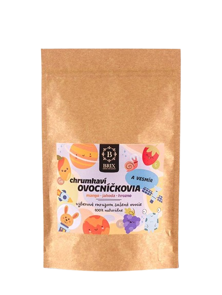 Chrumkaví ovocníčkovia a vesmír mrazom sušené mango jahoda a hrozno - Brix