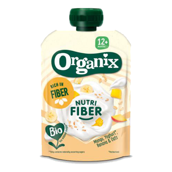 BIO ovocné pyré Mango Jogurt Banán Vločky - Organix
