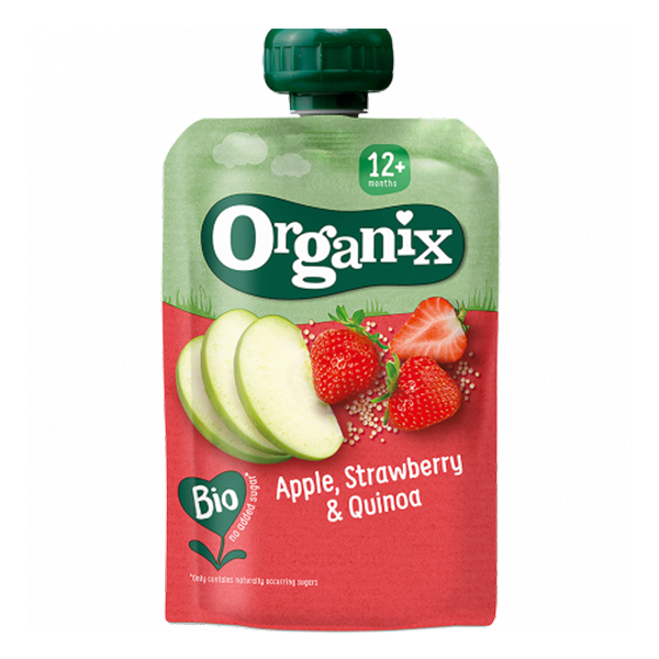 BIO ovocné pyré Jablko Jahoda Quinoa - Organix