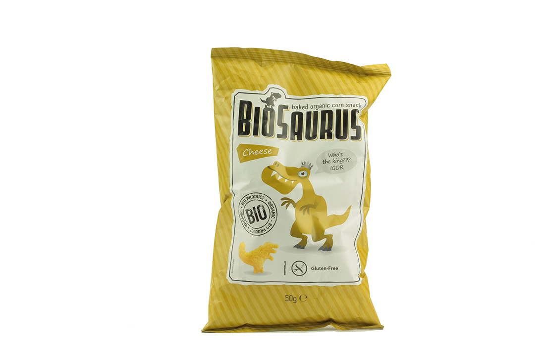 Biosaurus BIO kukuričné chrumky bez lepku syrové - McLloyds 50g