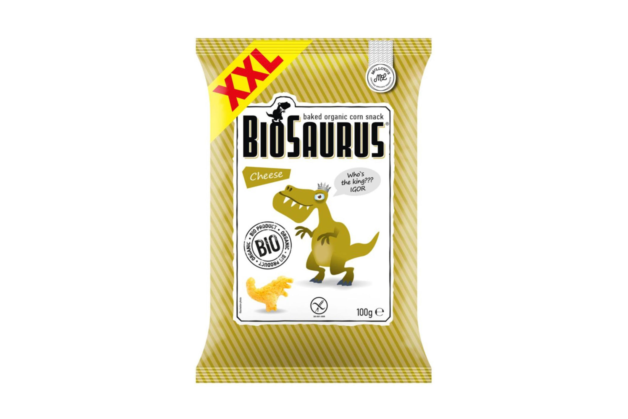 Biosaurus BIO kukuričné chrumky bez lepku syrové - McLloyds
